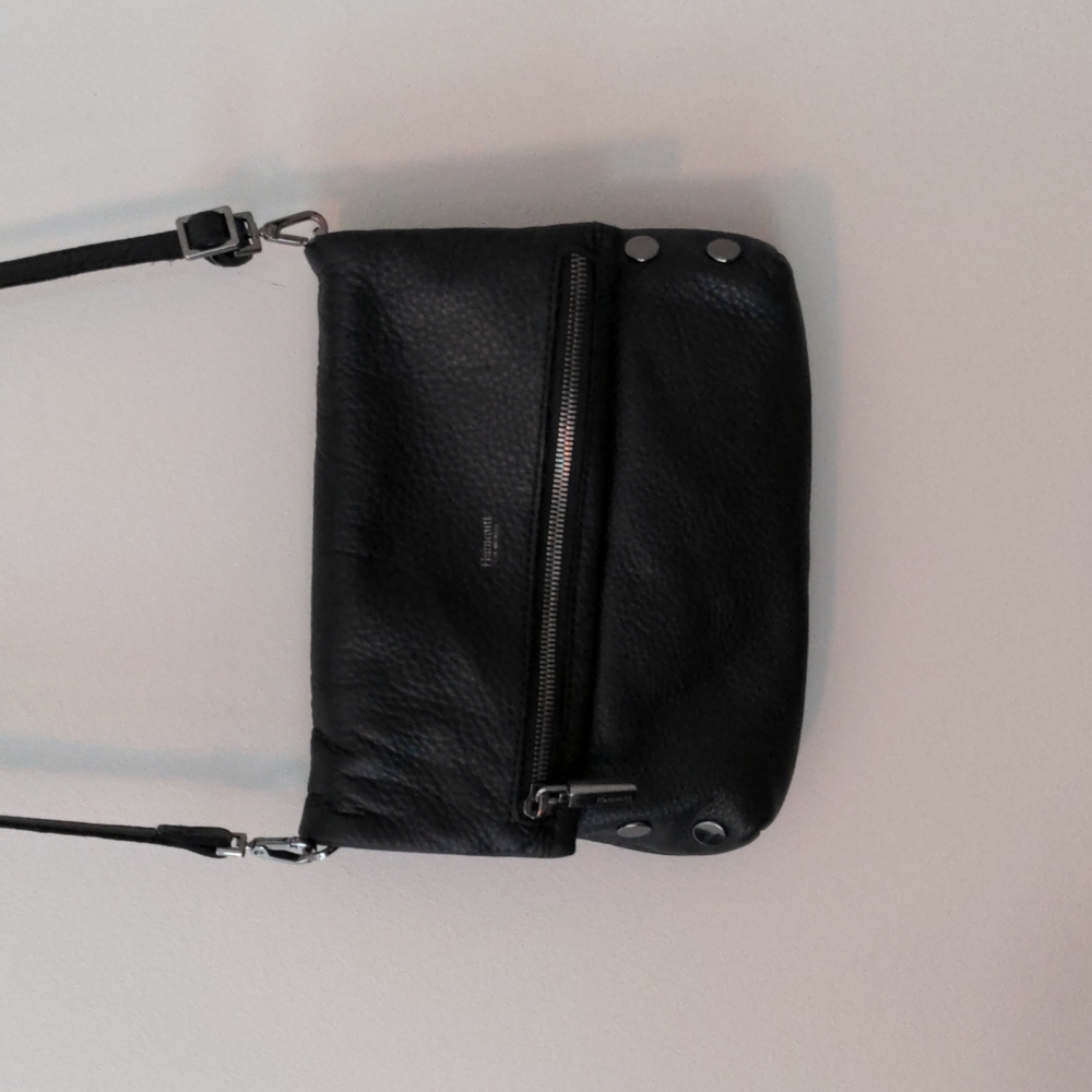 Hammitt VIP Medium Black Pleated Leather Crossbody